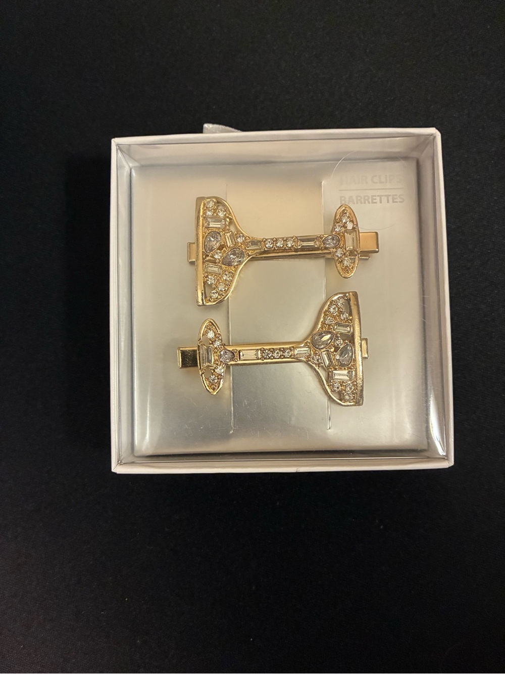 Gold Crystal Key Hair Clips for Women - Decorative Barrette Set